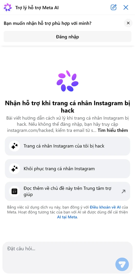 Instagram bị hack - trang trợ giúp khôi phục tài khoản bị xâm nhập