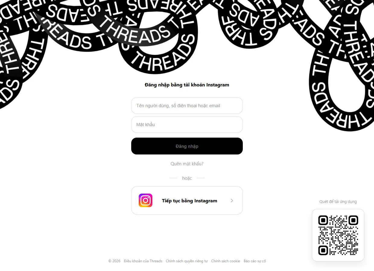 Không đăng nhập được Threads - màn đăng nhập threads.com tiếng Việt