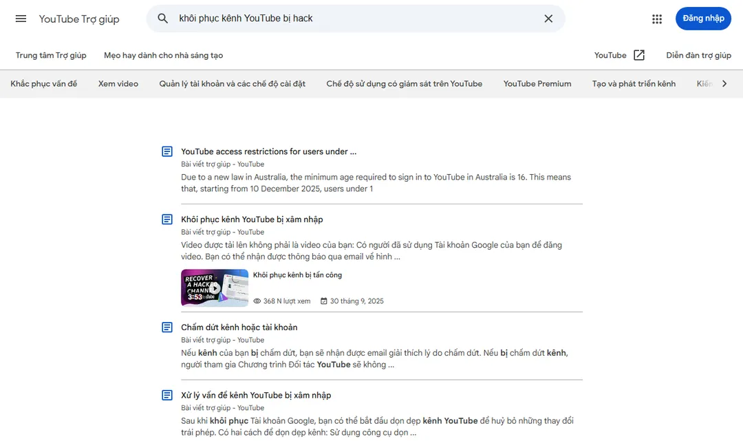YouTube bị hack: cách lấy lại và bảo vệ kênh (2026) - Trung tâm trợ giúp YouTube